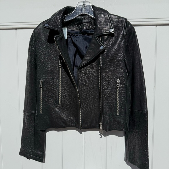 Topshop boutique ( higher end line) 2000s Black full real textured leather jcket - Picture 6 of 13